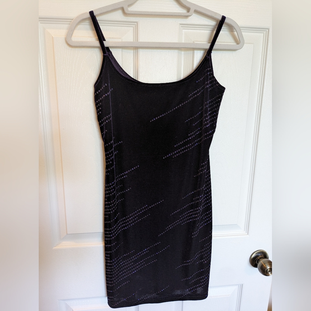 Purple velvet cocktail dress